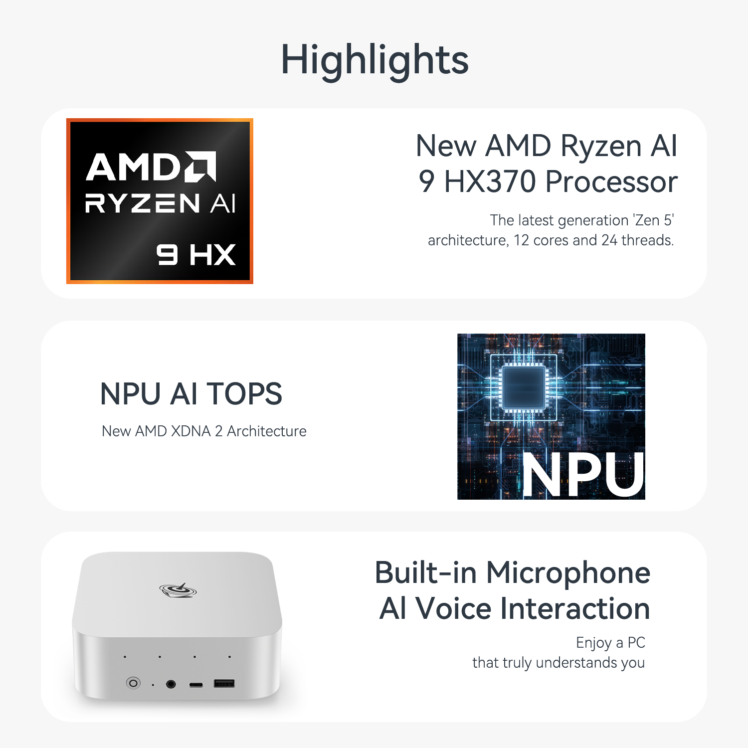 soquete do processador de jogos Ryzen5 com ventilador, Cpu r5 5600, processador de jogo, AM4, 6 / 85423110 / SER9 HX 370 AI 9 HX 370 32GB+1TB