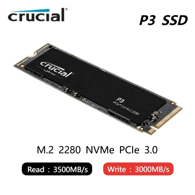 SSD Crucial P5 Plus Solid State Drive, P3 Plus, PCIe 4.0, P3, P2 PCIe 3.0, 500GB, 1TB, 2TB, 3D NAND, NVMe, M.2 2280, disco rígido do jogo, 4 TB