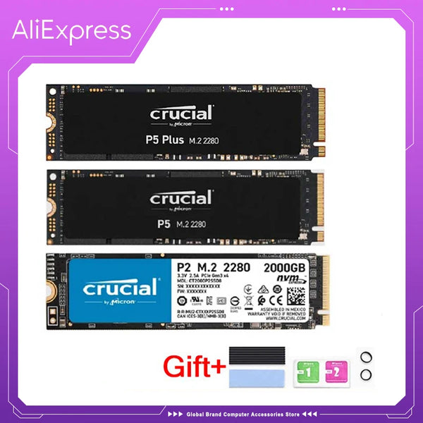 SSD Crucial P5 Plus Solid State Drive, P3 Plus, PCIe 4.0, P3, P2 PCIe 3.0, 500GB, 1TB, 2TB, 3D NAND, NVMe, M.2 2280, disco rígido do jogo, 4 TB