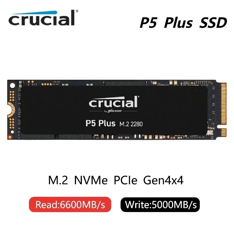SSD Crucial P5 Plus Solid State Drive, P3 Plus, PCIe 4.0, P3, P2 PCIe 3.0, 500GB, 1TB, 2TB, 3D NAND, NVMe, M.2 2280, disco rígido do jogo, 4 TB