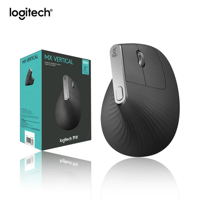 Logitech mx vertical bluetooth sem fio mouse ergonômico 4000dpi multi-função com 2.4ghz usb recarregável para escritório