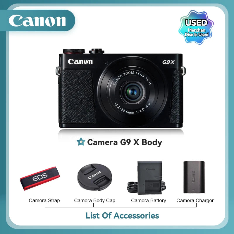 Canon PowerShot G7X Mark II III Portátil Cartão Pequeno Câmera Digital Lente de Zoom Óptico Câmeras de Vídeo 4K G7X3 G7X II G7X III (Usado)