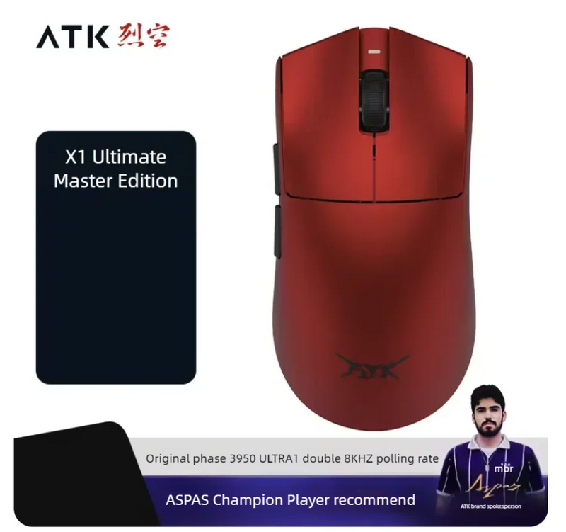 ATK Blazing Sky X1 Pro Max Ultra ULTIMATE Mouse Três Modos Bluetooth Mouse Sem Fio Paw3950 8K Leve FPS E-sports Pc Gamer