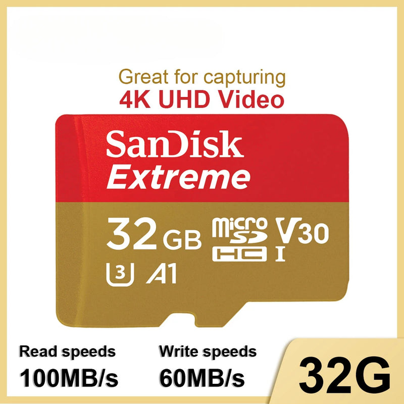 SanDisk-Cartão Micro SD para Steam Deck Camera, Cartão de Memória, Flash TF, Extreme MicroSDXC, UHS-I, A2, U3, 4K, GoPro, Nintendo