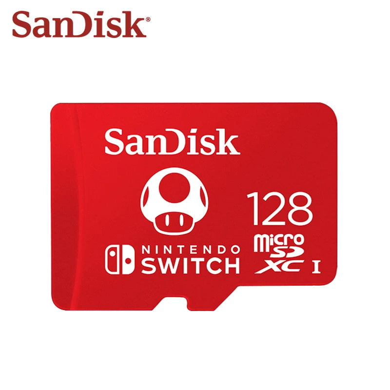 SanDisk-Cartão de Memória Original para Nintendo Switch, TF Flash Card, MicroSDXC, até 100 Mbps, 64GB, 128GB, 256GB, 512GB