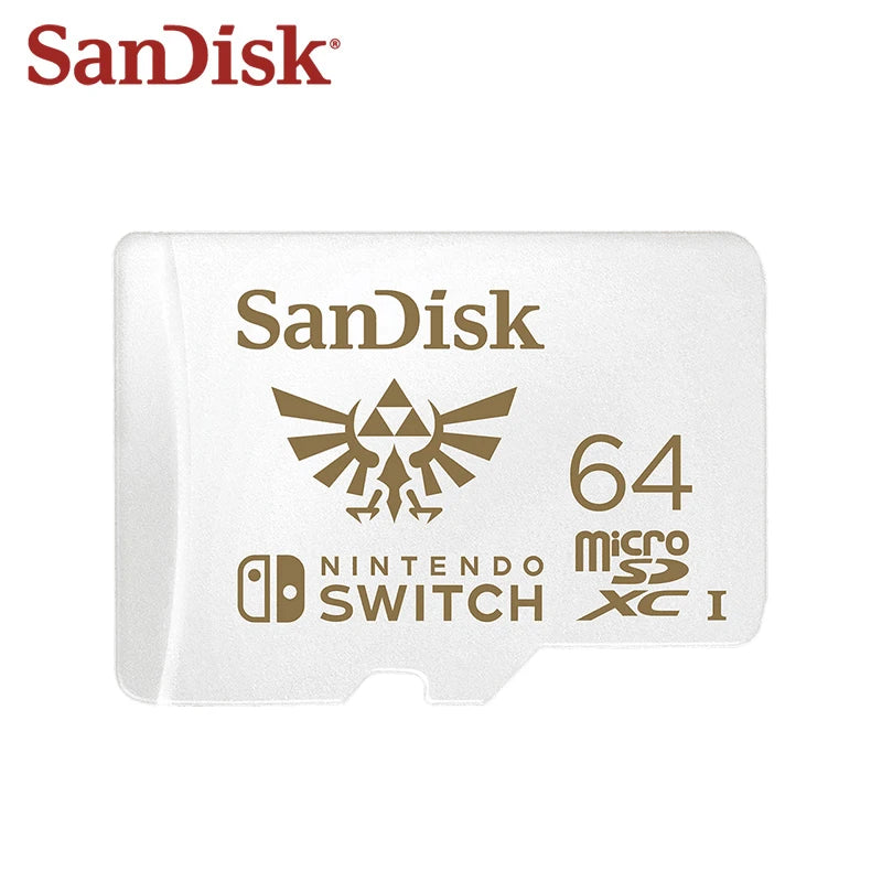 SanDisk-Cartão de Memória Original para Nintendo Switch, TF Flash Card, MicroSDXC, até 100 Mbps, 64GB, 128GB, 256GB, 512GB