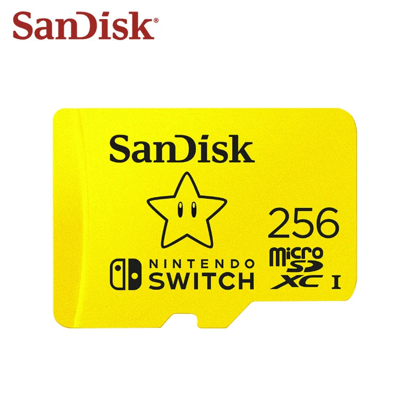 SanDisk-Cartão de Memória Original para Nintendo Switch, TF Flash Card, MicroSDXC, até 100 Mbps, 64GB, 128GB, 256GB, 512GB