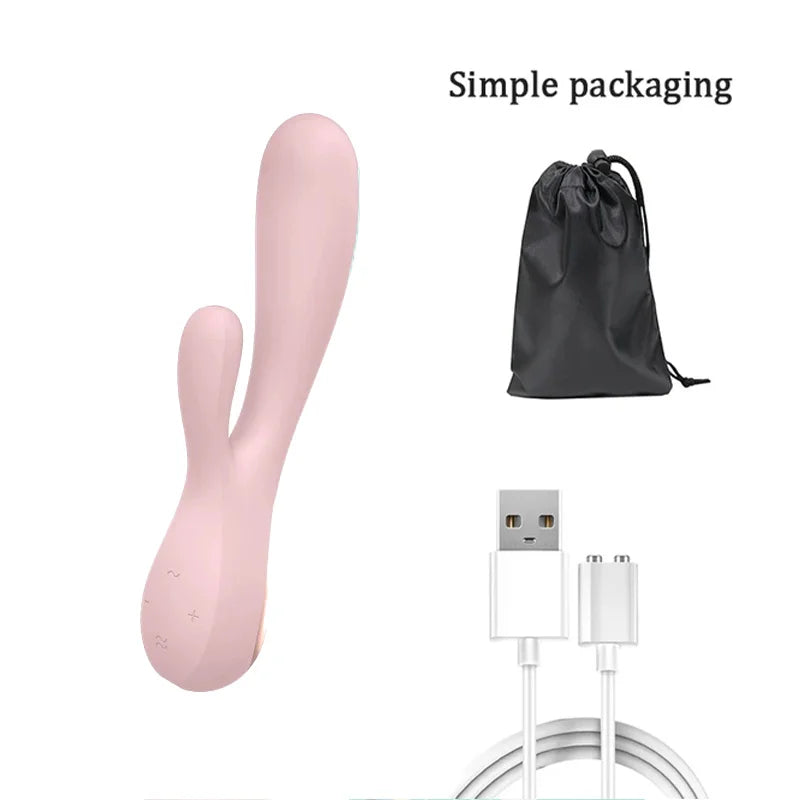 Satisfação-coelho vibrador para as mulheres, estimulação do clitóris, g estimulação spot, dupla vibração, brinquedo adulto