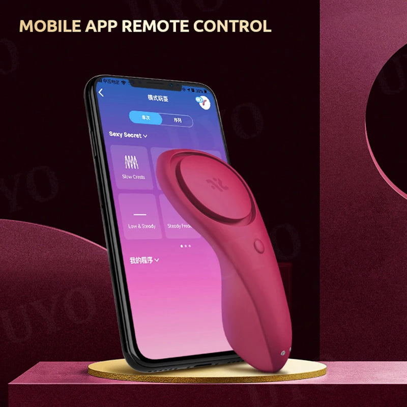 Satisfação sexy segredo silicone G-spot vibrador Portátil wearable APP controle remoto estimulador do clitóris UYO Sex Toys Para As Mulheres
