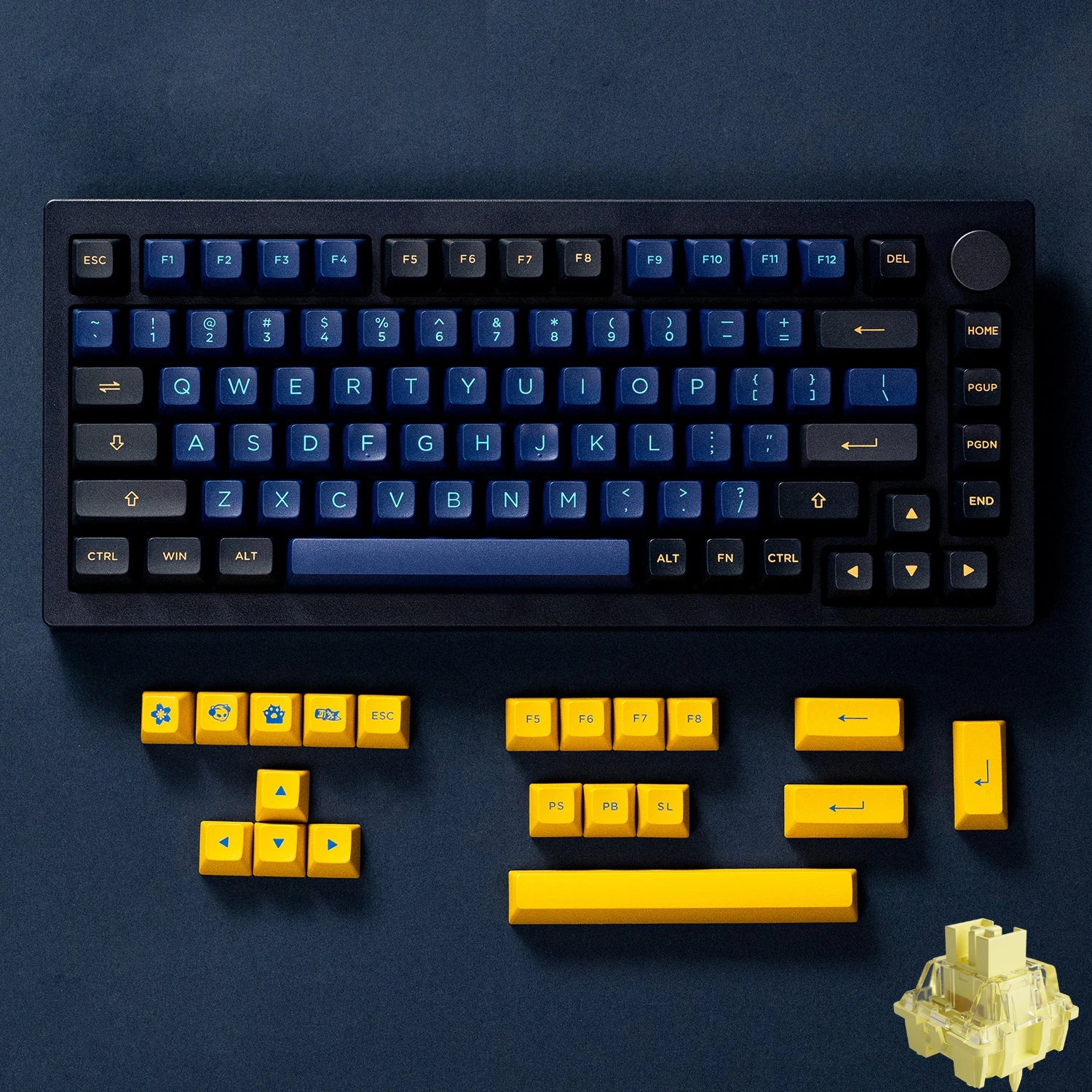 Akko 5075B Plus V2 Drácula Castelo Teclado Mecânico para Jogos 75% Multi-Modos Trocáveis a Quente RGB 2.4GHz Sem Fio/USB Tipo-C/BT 5.0