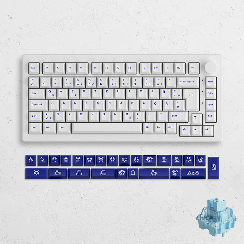 Akko 5075B Plus V2 Drácula Castelo Teclado Mecânico para Jogos 75% Multi-Modos Trocáveis a Quente RGB 2.4GHz Sem Fio/USB Tipo-C/BT 5.0
