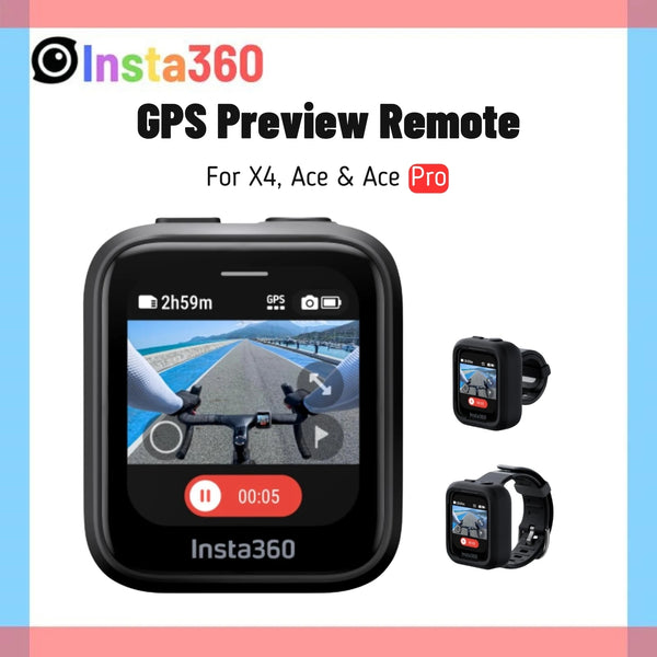 Insta360 x5 gps visualização remota touchscreen 65.6ft 20m relógio de pulso controle velocidade rotação dados para x4 ace & ace pro 2 acessórios