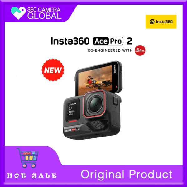 Câmera de ação à prova d'água Insta360 Ace Pro 2 - 8K projetada em colaboração com Leica, chips AI duplos, sensor de 1/1,3 polegadas