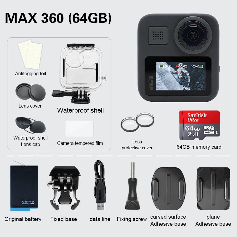 (Used) GoPro MAX 360 action camera 5.2k Go Pro MAX 360 original camera vlog camera 360 action camera