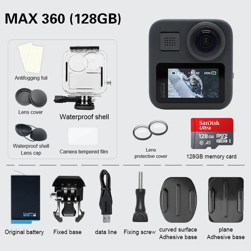 (Used) GoPro MAX 360 action camera 5.2k Go Pro MAX 360 original camera vlog camera 360 action camera