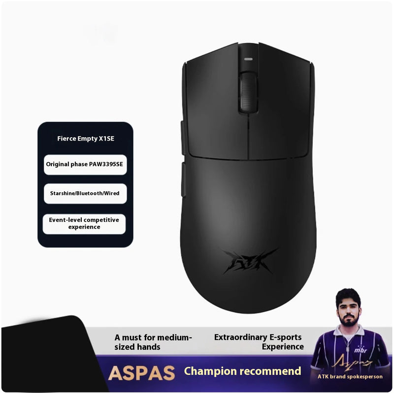 ATK Blazing Sky X1 Pro Max Ultra ULTIMATE Mouse Três Modos Bluetooth Mouse Sem Fio Paw3950 8K Leve FPS E-sports Pc Gamer