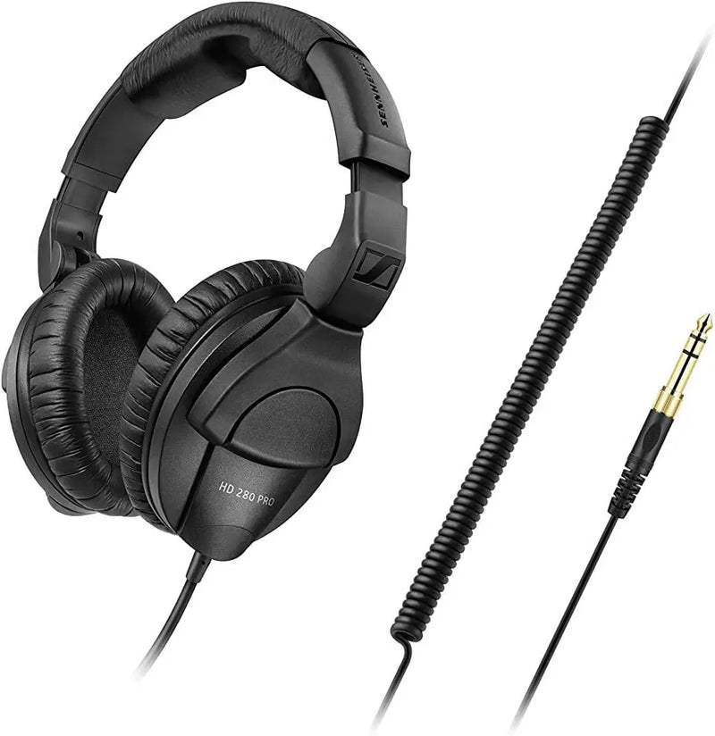 Sennheiser HD 280 PRO Professional Over-Ear Monitoring Headset, Com Fio, HIFI, Música, Gravação Profissional