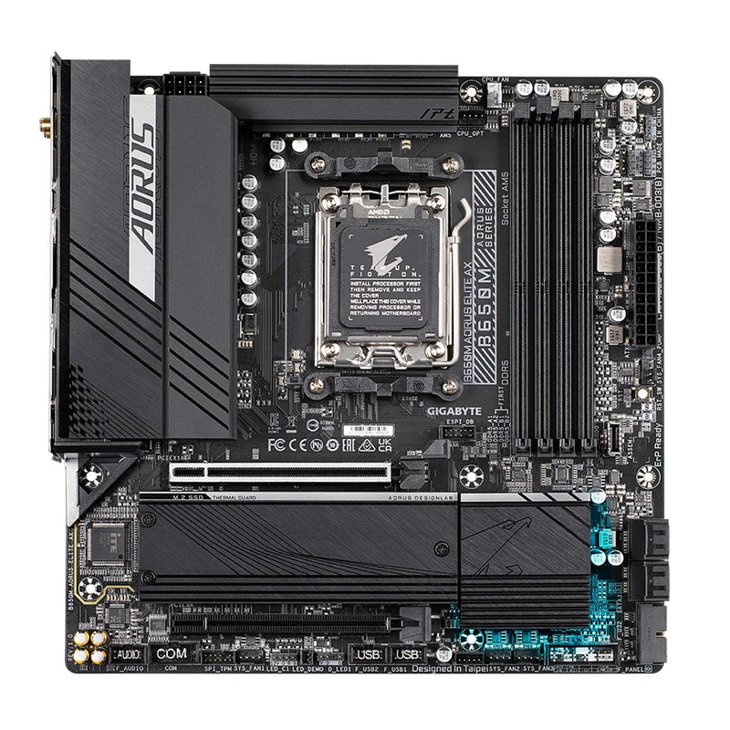 Placa-mãe GIGABYTE-Aorus Elite AX, Micro-ATX, AMD B650, DDR5, 6600 MHz, M.2, USB 3.2, 128G, Wi-Fi, soquete 6E, AM5, GA B650M, Novo