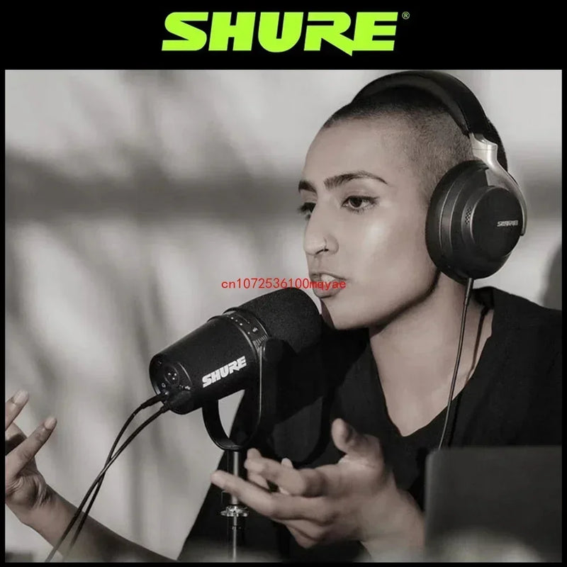Shure MV7 Microfone Dinâmico Híbrido, USB, XLR, Exterior, Ao Vivo, Resposta de Frequência Selecionável, Placa de Som Integrada, Original