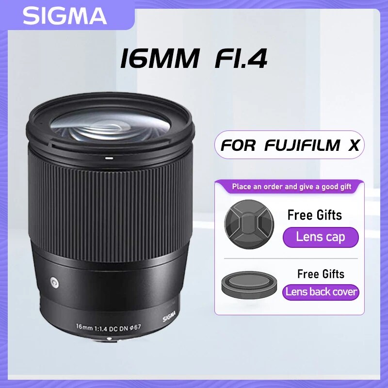Sigma-Lente Retrato Autofocus para Canon, Lente de Câmera Sem Espelho, Grande Abertura, Foco Fixo, Usado, F1.4, DC, DN, 16mm