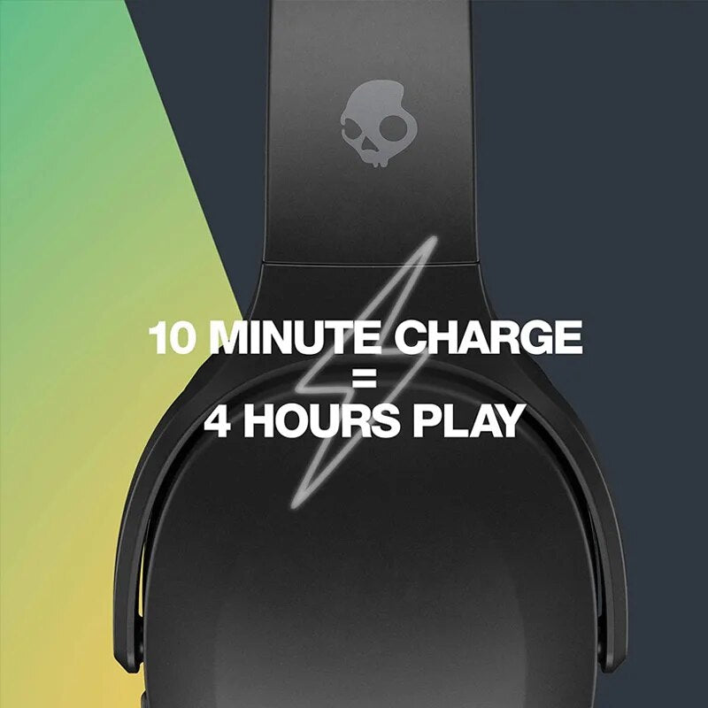 Skullcandy-Auscultadores Sem Fio Bluetooth com Microfone, Crusher Evo, Extra Bass Tech, Sports Headset, iPhone, Android, Bateria de 40 Horas