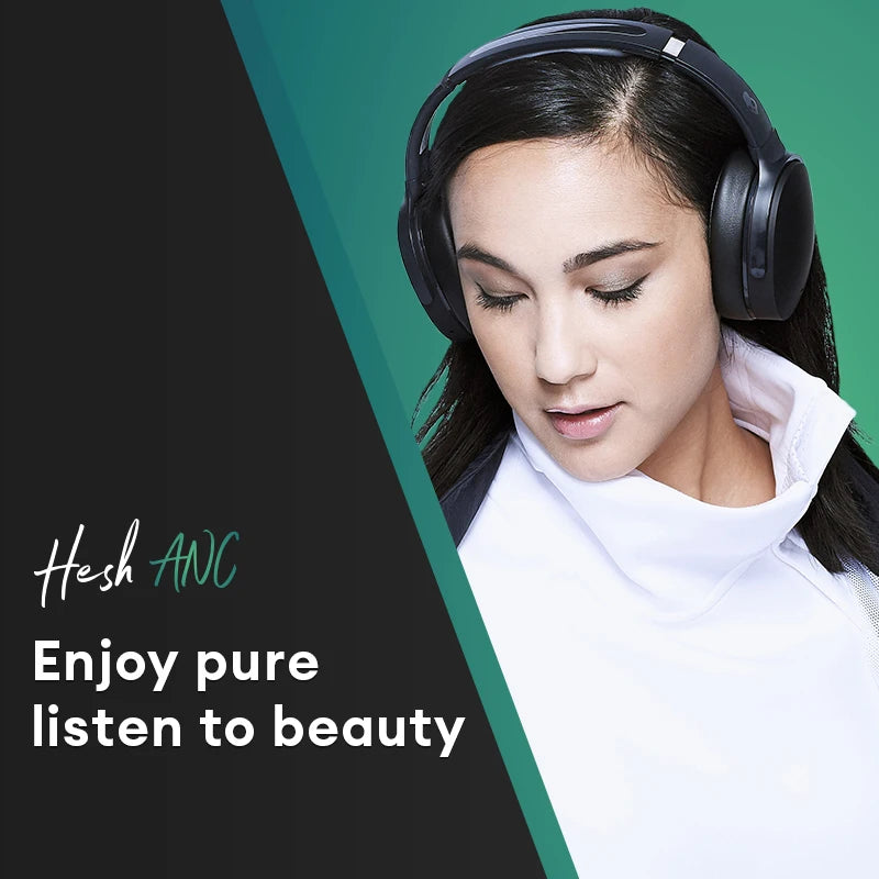 Skullcandy-Auscultadores Sem Fio, Redução de Ruído, Over-Ear Bluetooth Earbuds para Esportes, Gaming Headset, Hesh ANC, Original, S6HW-N740