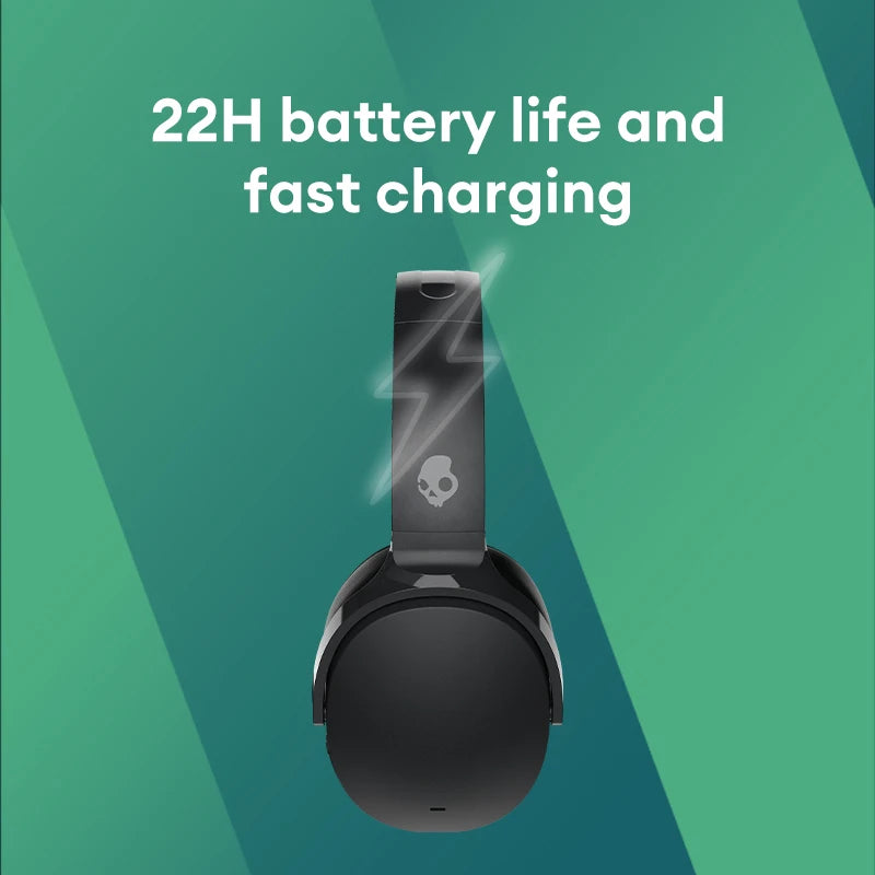 Skullcandy-Auscultadores Sem Fio, Redução de Ruído, Over-Ear Bluetooth Earbuds para Esportes, Gaming Headset, Hesh ANC, Original, S6HW-N740