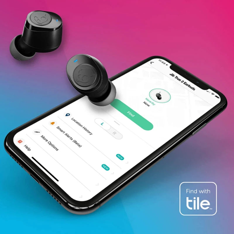 Skullcandy-True 2 Earbuds sem fio Bluetooth com microfone, fone de ouvido IPX4 impermeável, fone de ouvido esportivo, iPhone, Android, bateria 33 h