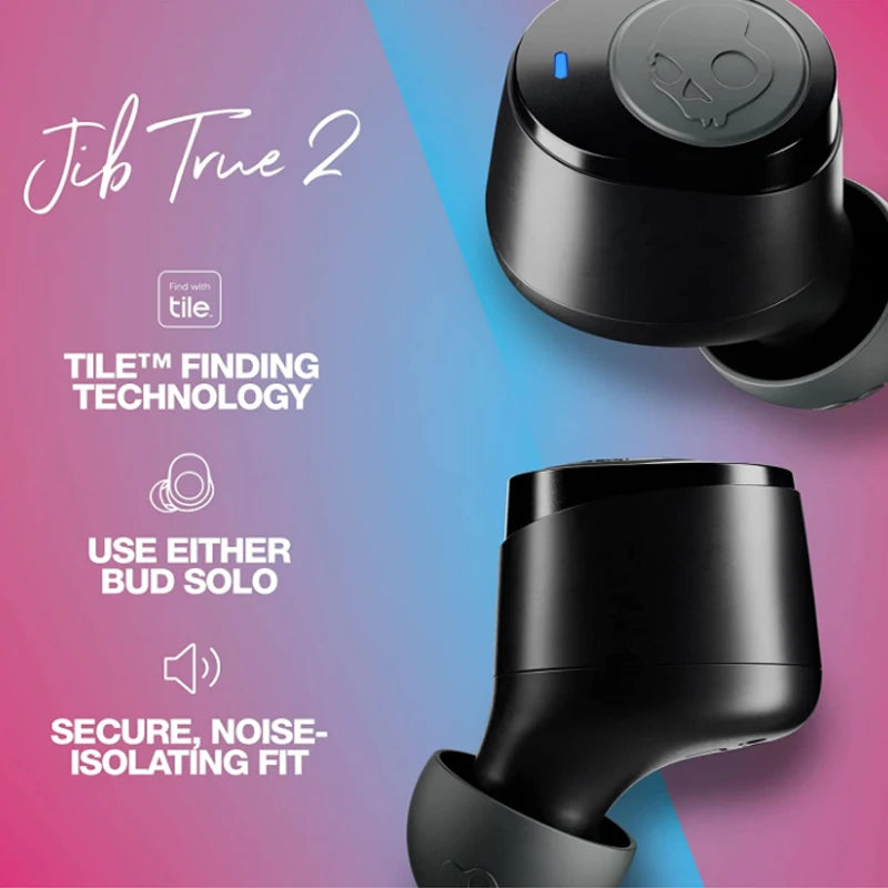 Skullcandy-True 2 Earbuds sem fio Bluetooth com microfone, fone de ouvido IPX4 impermeável, fone de ouvido esportivo, iPhone, Android, bateria 33 h