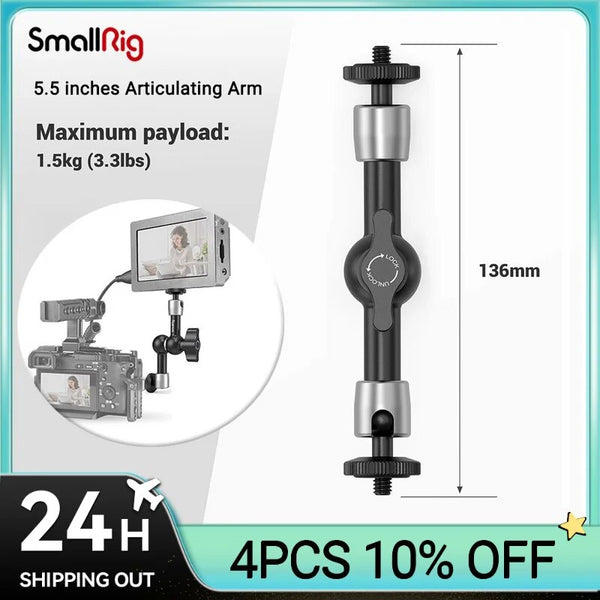 Smallrig câmera 5.5 polegadas braço articulando evf montagem microfone universal 1/4 "a 1/4" de alumínio braço mágico câmera 2065