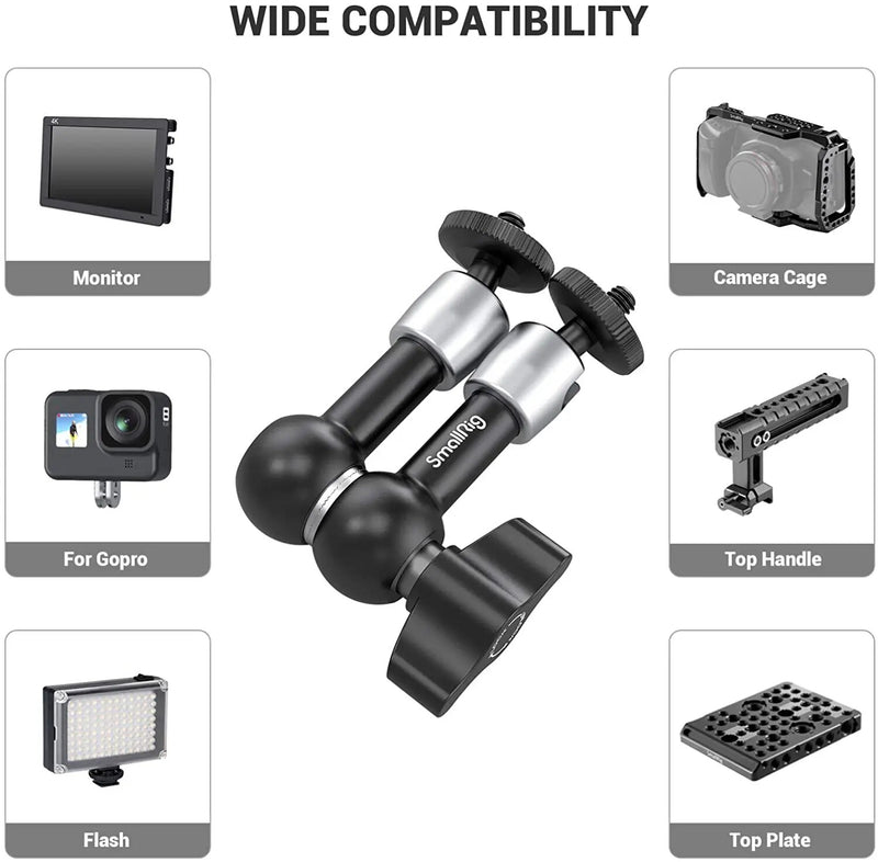 Smallrig câmera 5.5 polegadas braço articulando evf montagem microfone universal 1/4 "a 1/4" de alumínio braço mágico câmera 2065