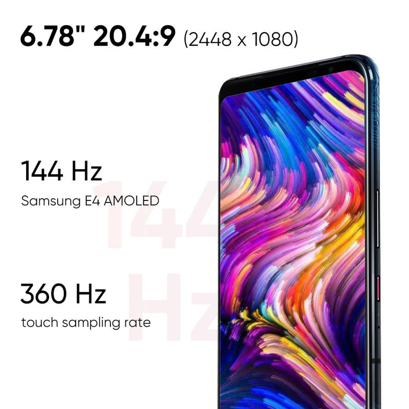 Smartphone ASUS-ROG 5 S, 5G, Snapdragon 888 Plus, 6.78 ", Display AMOLED 144Hz, 6000mAh, Carregamento Rápido de 65W, Rom Global Gaming