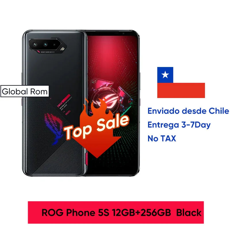 Smartphone ASUS-ROG 5 S, 5G, Snapdragon 888 Plus, 6.78 ", Display AMOLED 144Hz, 6000mAh, Carregamento Rápido de 65W, Rom Global Gaming