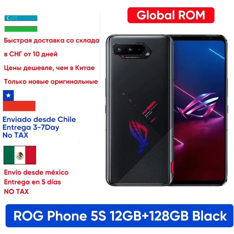 Smartphone ASUS-ROG 5 S, 5G, Snapdragon 888 Plus, 6.78 ", Display AMOLED 144Hz, 6000mAh, Carregamento Rápido de 65W, Rom Global Gaming