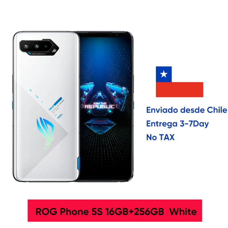 Smartphone ASUS-ROG 5 S, 5G, Snapdragon 888 Plus, 6.78 ", Display AMOLED 144Hz, 6000mAh, Carregamento Rápido de 65W, Rom Global Gaming