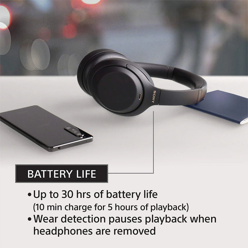 Sony-Wireless Noise Cancelamento Overhead Headphones, indústria levando, até 30 horas de vida útil da bateria, WH-1000XM4