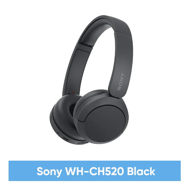 Sony-fones de ouvido sem fio Bluetooth, fone de ouvido original com microfone, até 50 horas de duração da bateria, WH-CH520, 2023
