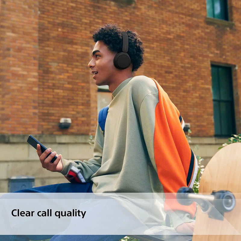 Sony-fones de ouvido sem fio Bluetooth, fone de ouvido original com microfone, até 50 horas de duração da bateria, WH-CH520, 2023
