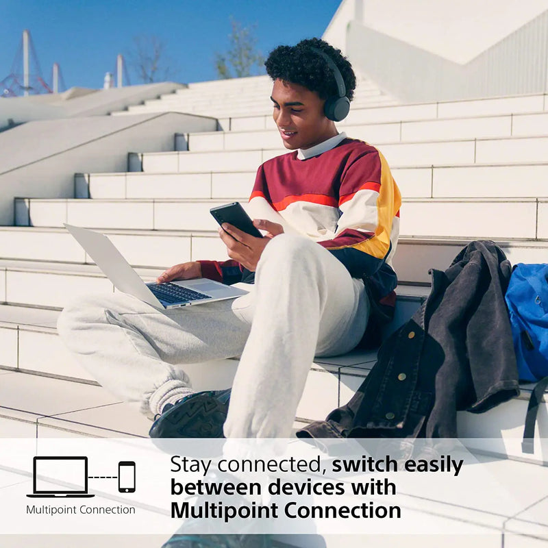 Sony-fones de ouvido sem fio Bluetooth, fone de ouvido original com microfone, até 50 horas de duração da bateria, WH-CH520, 2023