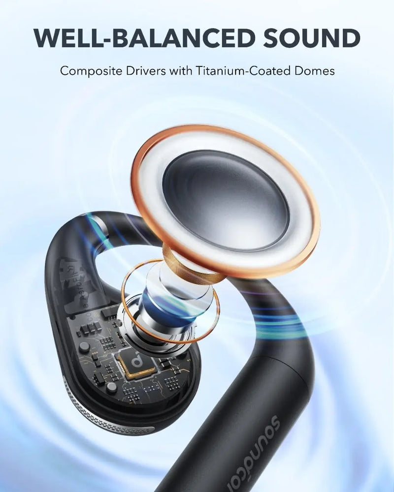 Soundcore by Anker AeroFit Open-Ear Bluetooth Fones De Ouvido Sem Fio Bluetooth Fones De Ouvido Sem Fio 42H Playtime Fones De Ouvido fone de ouvido sem fio bluetooth fone sem fio