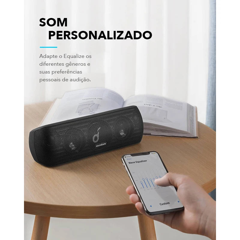 Soundcore by Anker Motion + Wireless HiFi caixa de som bluetooth portátil, 30W de som de alta resolução, Bass e Treble estendido