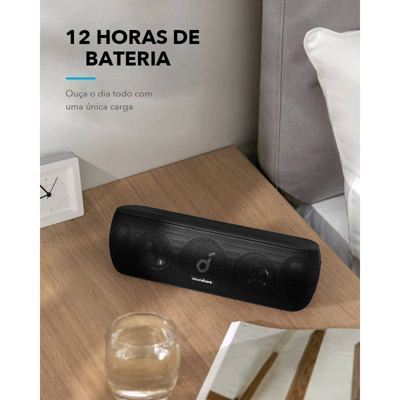 Soundcore by Anker Motion + Wireless HiFi caixa de som bluetooth portátil, 30W de som de alta resolução, Bass e Treble estendido