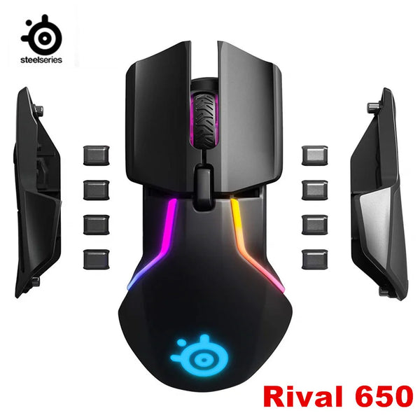 Steelseries rival 650 mouse gamer sem fio, dualen sensor optischen, sem fio, novo