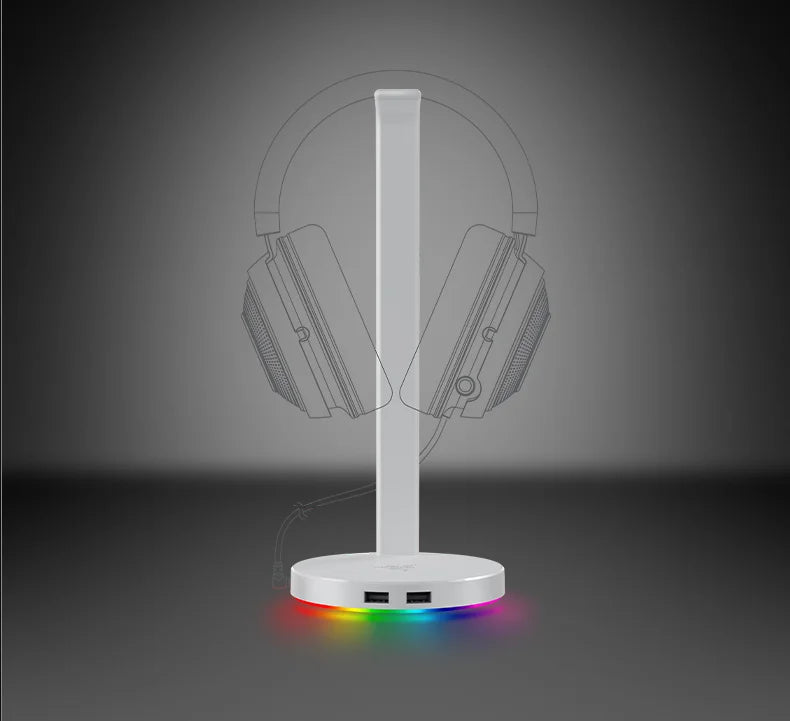 Suporte de auscultadores multifuncional Razer-chroma, luz RGB V2, HUB USB, suporte de metal, estação base, original
