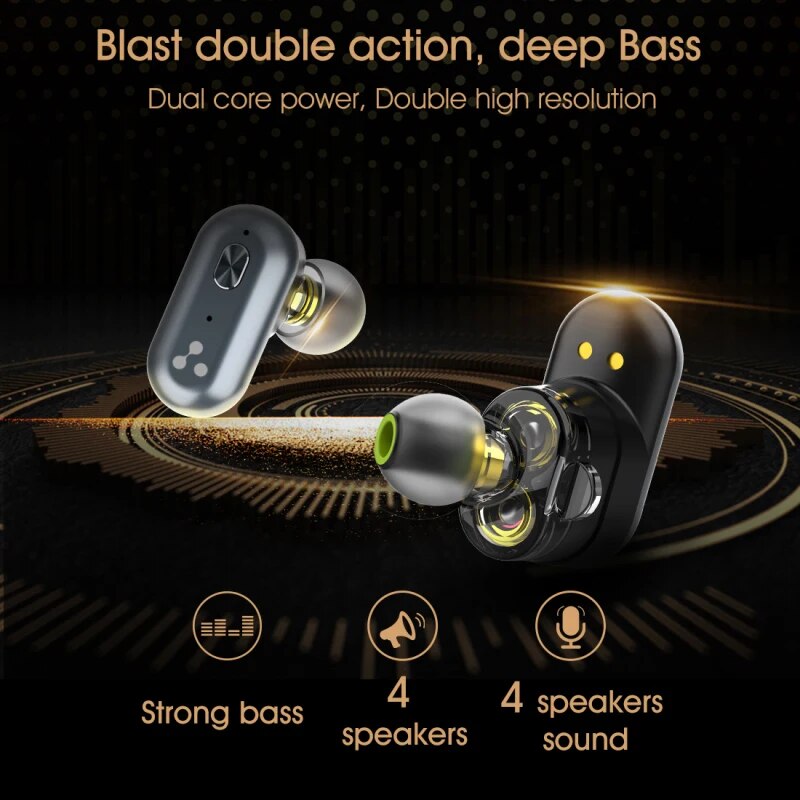 Syllable-s101 tws auriculares, auriculares sem fios, redução do ruído, controlo do volume, compatível com bluetooth