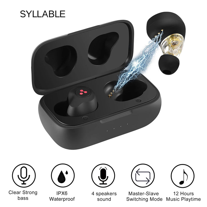 Syllable-s115 plus fones de ouvido, tss, qcc3040, sem fio, estéreo, 12 horas, graves fortes, novo