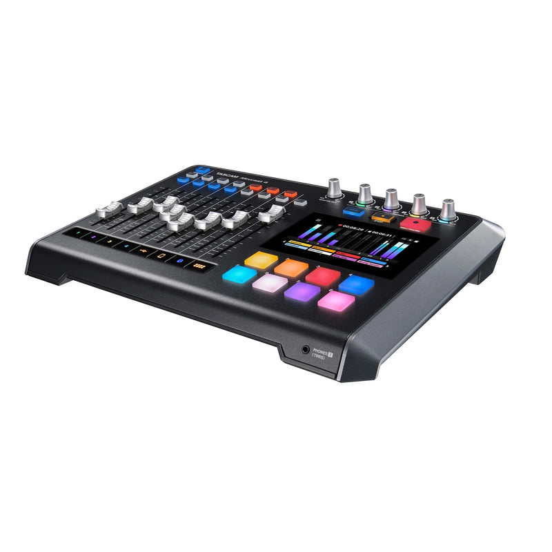 TASCAM-MIXCAST 4 Podcast Station, gravador embutido, interface de áudio USB para transmissão ao vivo, produção de eventos ou voz sobre