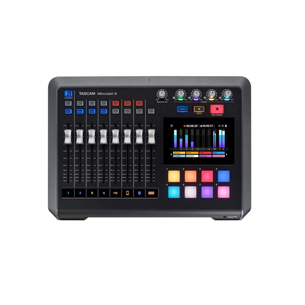 TASCAM-MIXCAST 4 Podcast Station, gravador embutido, interface de áudio USB para transmissão ao vivo, produção de eventos ou voz sobre