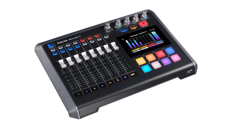 TASCAM-MIXCAST 4 Podcast Station, gravador embutido, interface de áudio USB para transmissão ao vivo, produção de eventos ou voz sobre