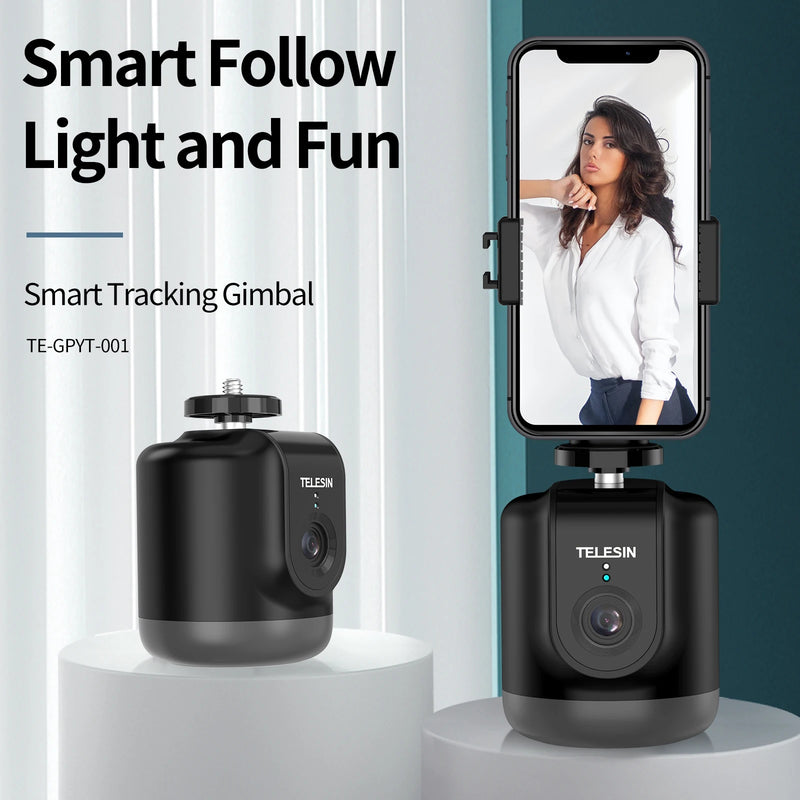 TELESIN-AI Smart Shooting Gimbal, Selfie, Auto Face Tracking, Suporte, Telefone, Vlog, GoPro 12, DJI Osmo Ação, Rotação de 360 °
